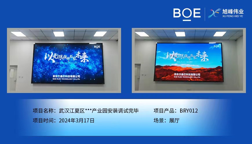 隨州武漢江夏區**產業園展廳BRY012安裝調試完畢